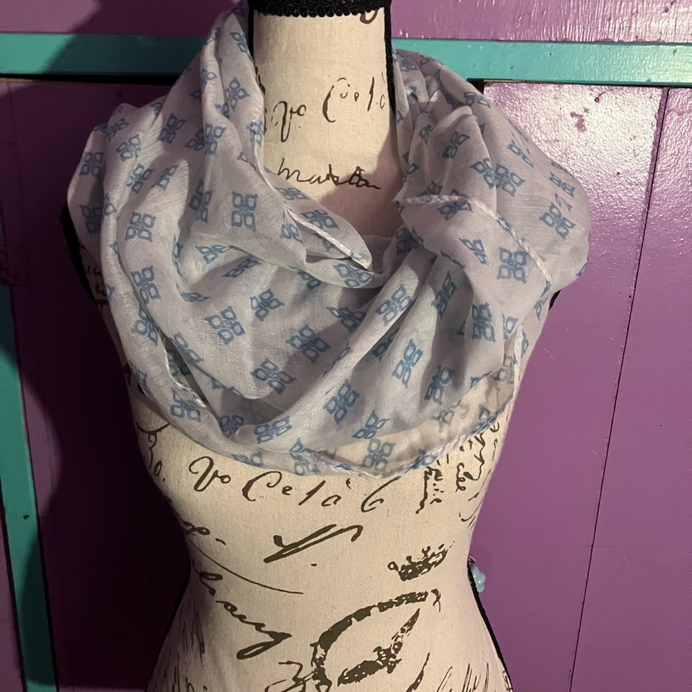 Elegant Blue and White Scarf